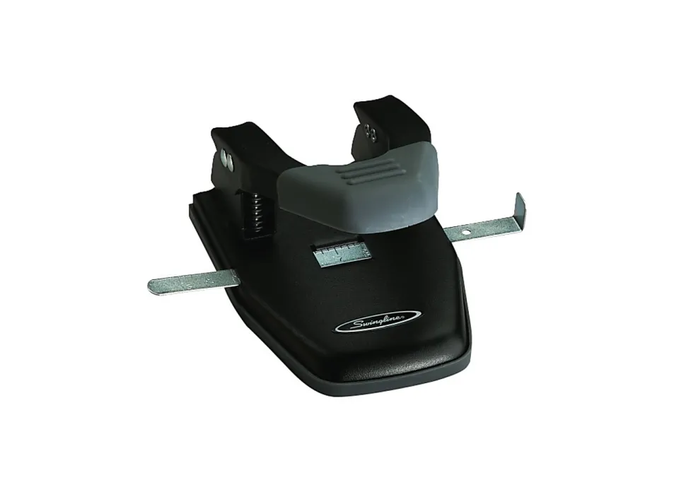 Swingline® Comfort Handle 2-Hole Punch, Black/Gray