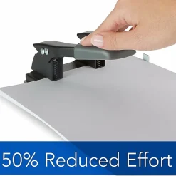 Swingline® Comfort Handle 2-Hole Punch, Black/Gray