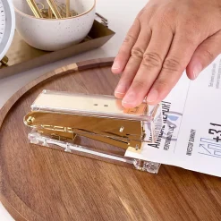 Swingline® Compact Acrylic Stapler, 20 Sheets, Half Strip, Clear/Gold