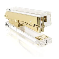 Swingline® Compact Acrylic Stapler, 20 Sheets, Half Strip, Clear/Gold