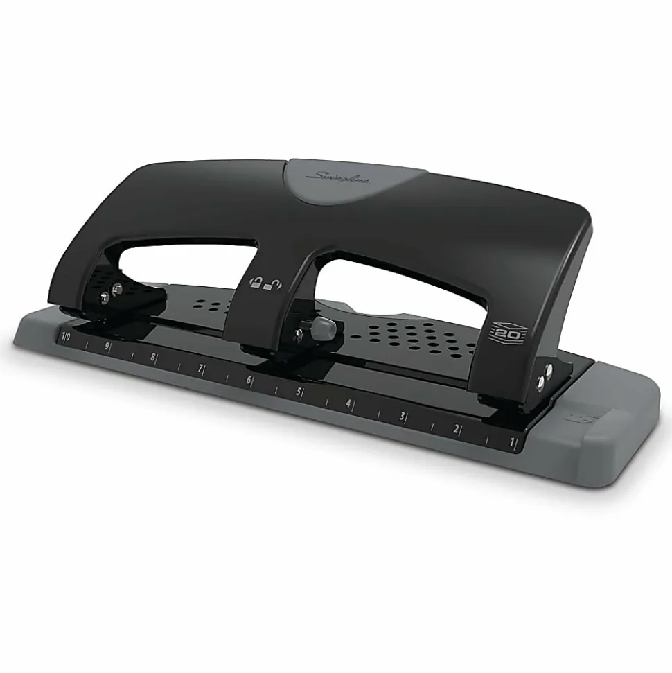 Swingline® SmartTouch 3-Hole Low-Force Punch, 20-Sheet Capacity