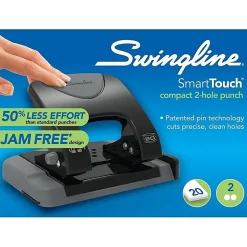 Swingline® SmartTouch 2-Hole Low-Force Punch, 20-Sheet Capacity