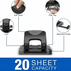 Swingline® SmartTouch 2-Hole Low-Force Punch, 20-Sheet Capacity