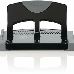 Swingline® SmartTouch™ Low-Force 3-Hole Punch, Black/Gray