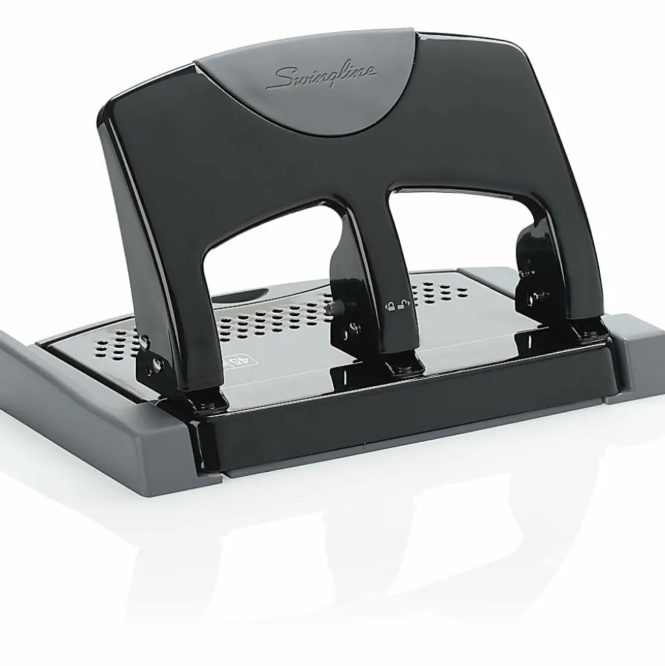 Swingline® SmartTouch™ Low-Force 3-Hole Punch, Black/Gray