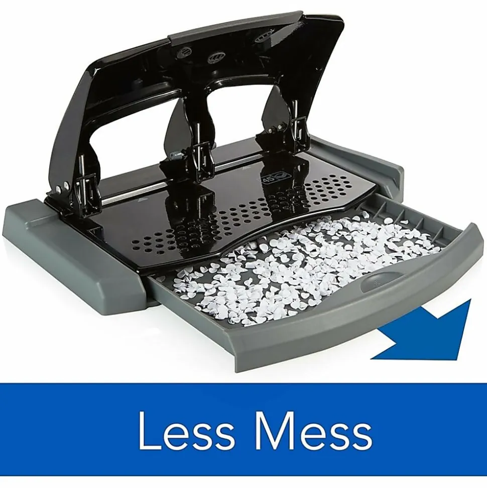 Swingline® SmartTouch™ Low-Force 3-Hole Punch, Black/Gray