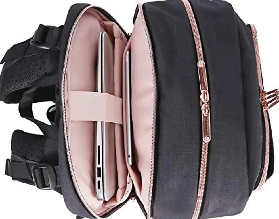 SwissDigital KatyRose Massage Business Backpack With 15.6" Laptop Pocket, Gray