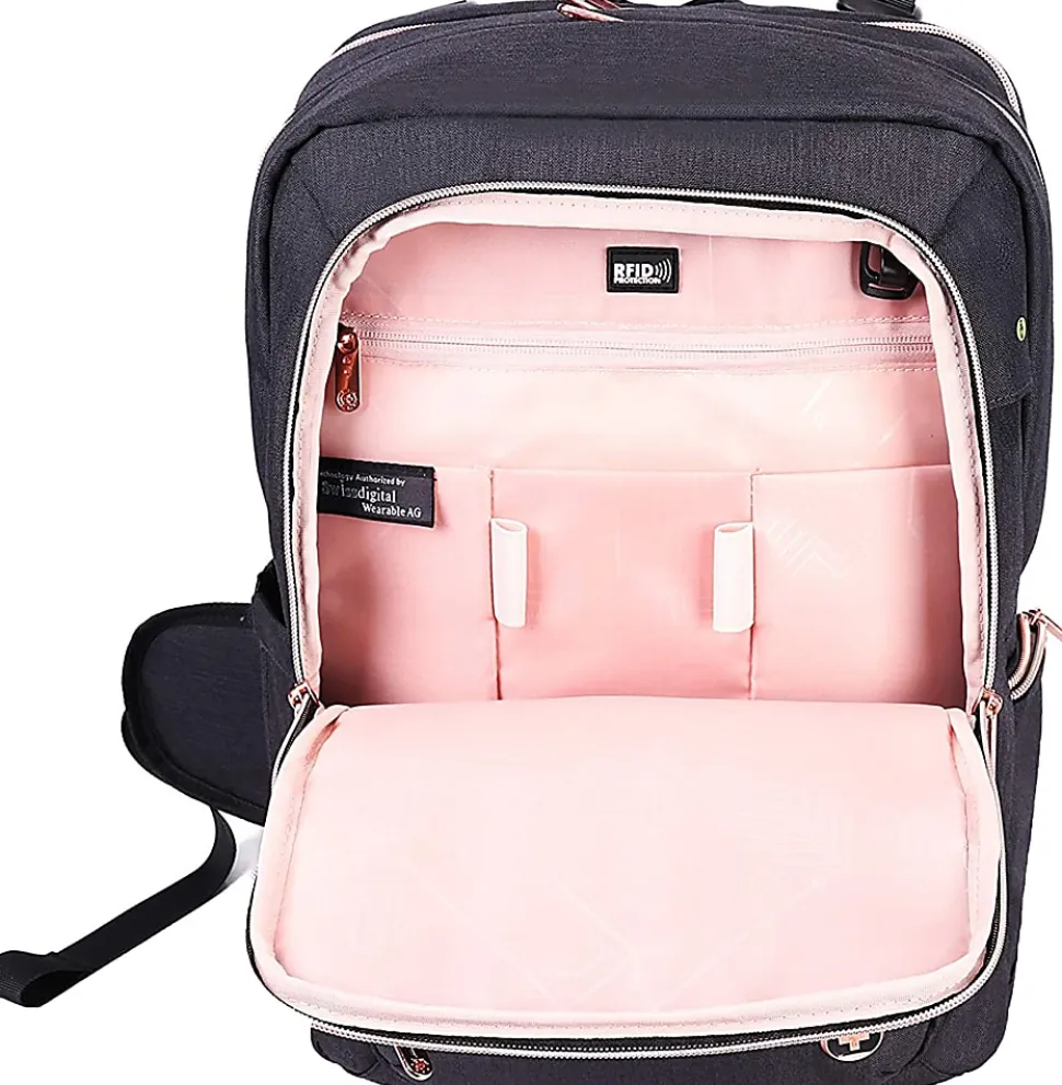 SwissDigital KatyRose Massage Business Backpack With 15.6" Laptop Pocket, Gray