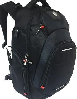 SwissDigital Neptune Massage Business Backpack With 16.1" Laptop Pocket, Black