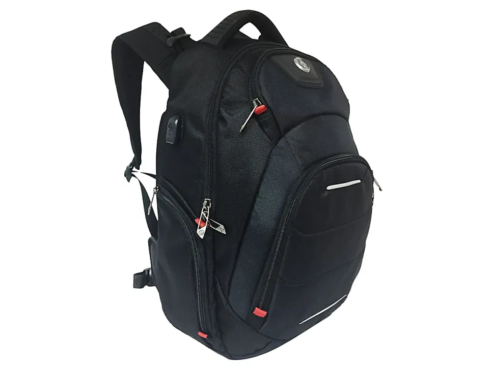 SwissDigital Neptune Massage Business Backpack With 16.1" Laptop Pocket, Black