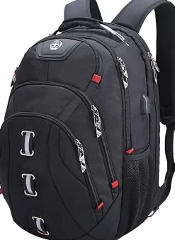 SwissDigital Pixel Business Backpack With 16.1" Laptop Pocket, Black