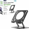 Swivel Laptop Stand - Adjustable 360° Rotating Metal Laptop Riser (Black) - Raise, rotate, and cool your laptop for better posture and productivity.