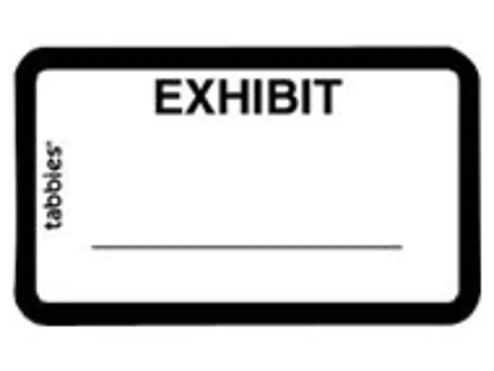 Tabbies Color-coded Legal Exhibit Labels, 58092, 1 5/8"W x 1"L, White, Pack Of 252