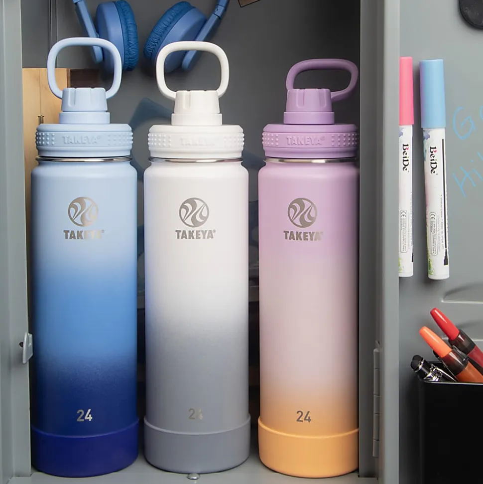 Takeya Actives Spout Reusable Water Bottle, 24 Oz, Morning Mist Ombre