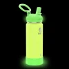 Takeya Actives Spout Reusable Water Bottle, 18 Oz, Glow-In-The-Dark Lightning Green