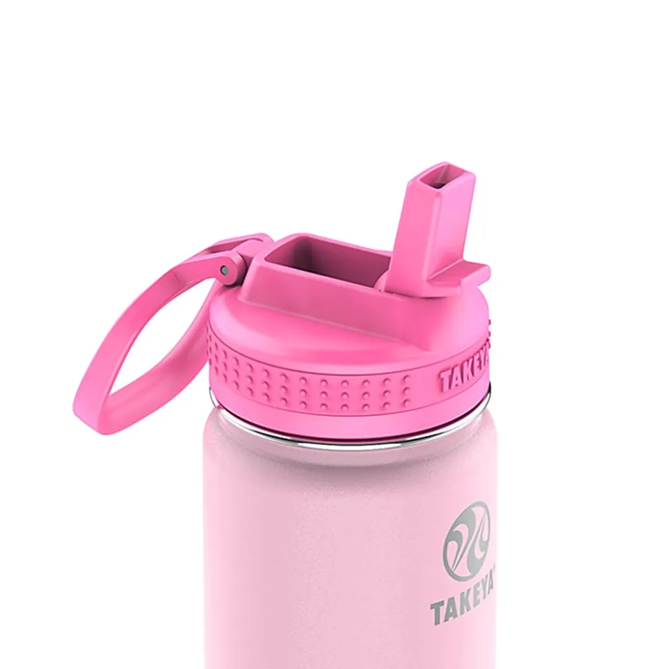 Takeya Actives Spout Reusable Water Bottle, 18 Oz, Glow-In-The-Dark Summer Pink