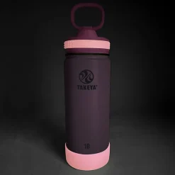 Takeya Actives Spout Reusable Water Bottle, 18 Oz, Glow-In-The-Dark Summer Pink