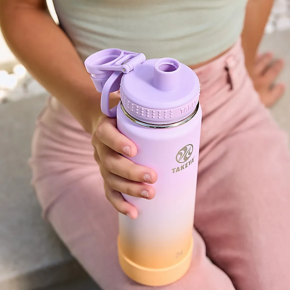 Takeya Actives Spout Reusable Water Bottle, 24 Oz, Golden Hour Ombre