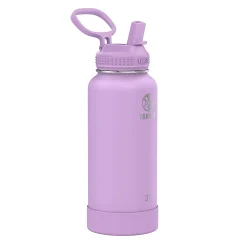 Takeya Actives Straw Reusable Water Bottle, 32 Oz, Lilac