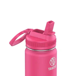 Takeya Actives Straw Water Bottle, 22 Oz, Dragonfruit