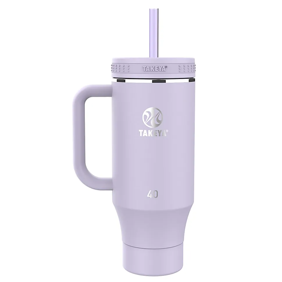 Takeya Fixed Handle Straw Tumbler, 40 Oz, Vivacity Purple