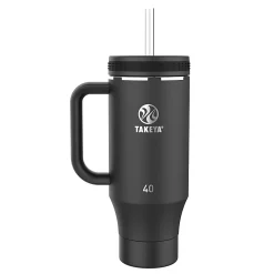 Takeya Fixed Handle Straw Tumbler, 40 Oz, Onyx