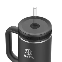 Takeya Fixed Handle Straw Tumbler, 40 Oz, Onyx