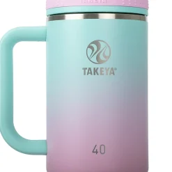Takeya Fixed Handle Straw Tumbler, 40 Oz, Ombre Dream