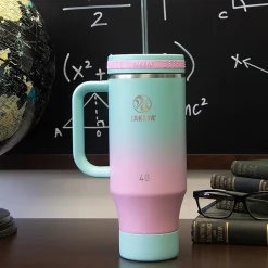 Takeya Fixed Handle Straw Tumbler, 40 Oz, Ombre Dream