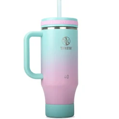 Takeya Fixed Handle Straw Tumbler, 40 Oz, Ombre Dream