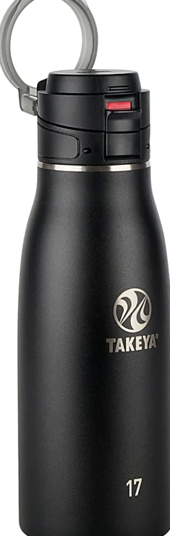 Takeya Traveler FlipLock Bottle, 17 Oz, Onyx