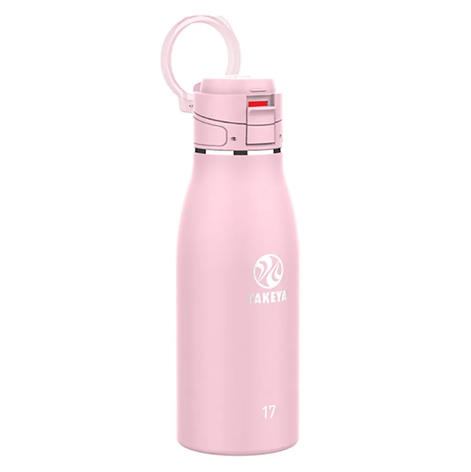 Takeya Traveler Flip Water Bottle, 17 Oz, Blush