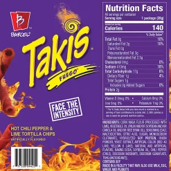 Takis Fuego Chips, 1 Oz, Pack Of 46 Bags