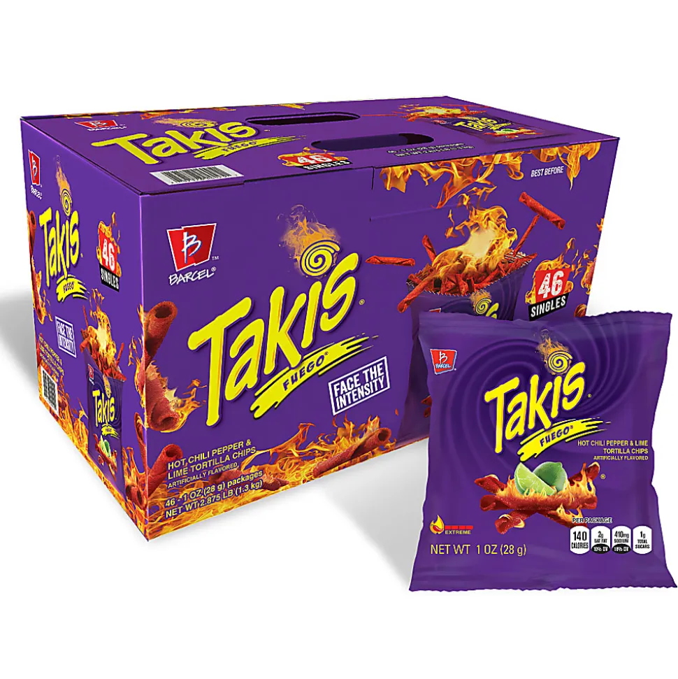Takis Fuego Chips, 1 Oz, Pack Of 46 Bags