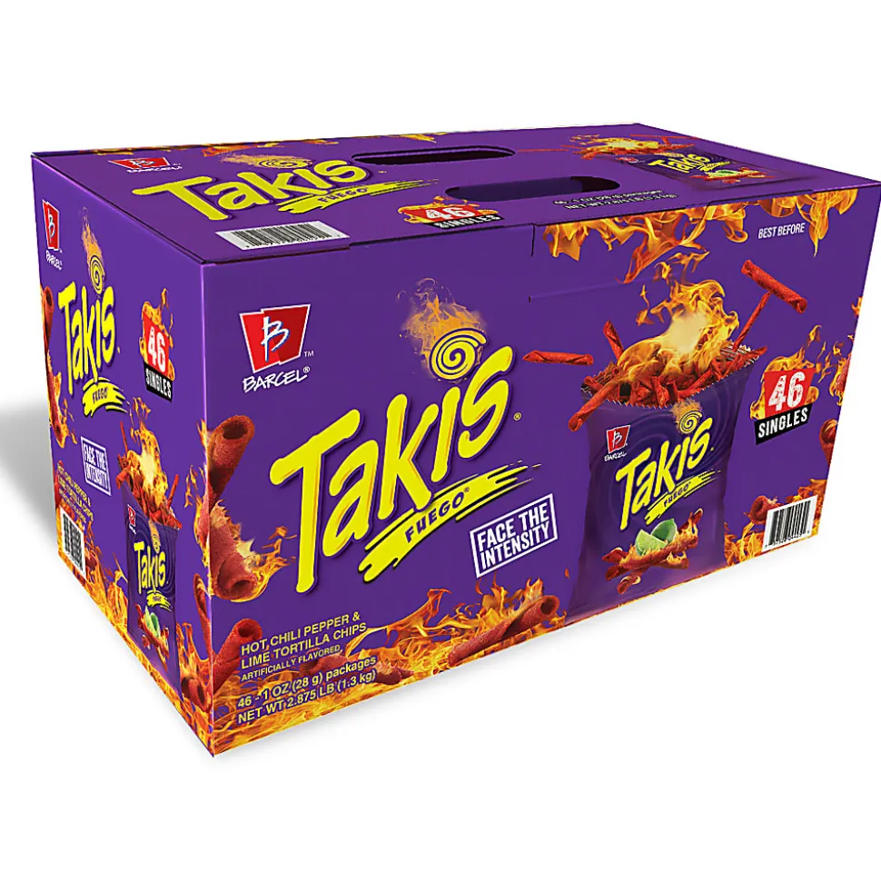 Takis Fuego Chips, 1 Oz, Pack Of 46 Bags