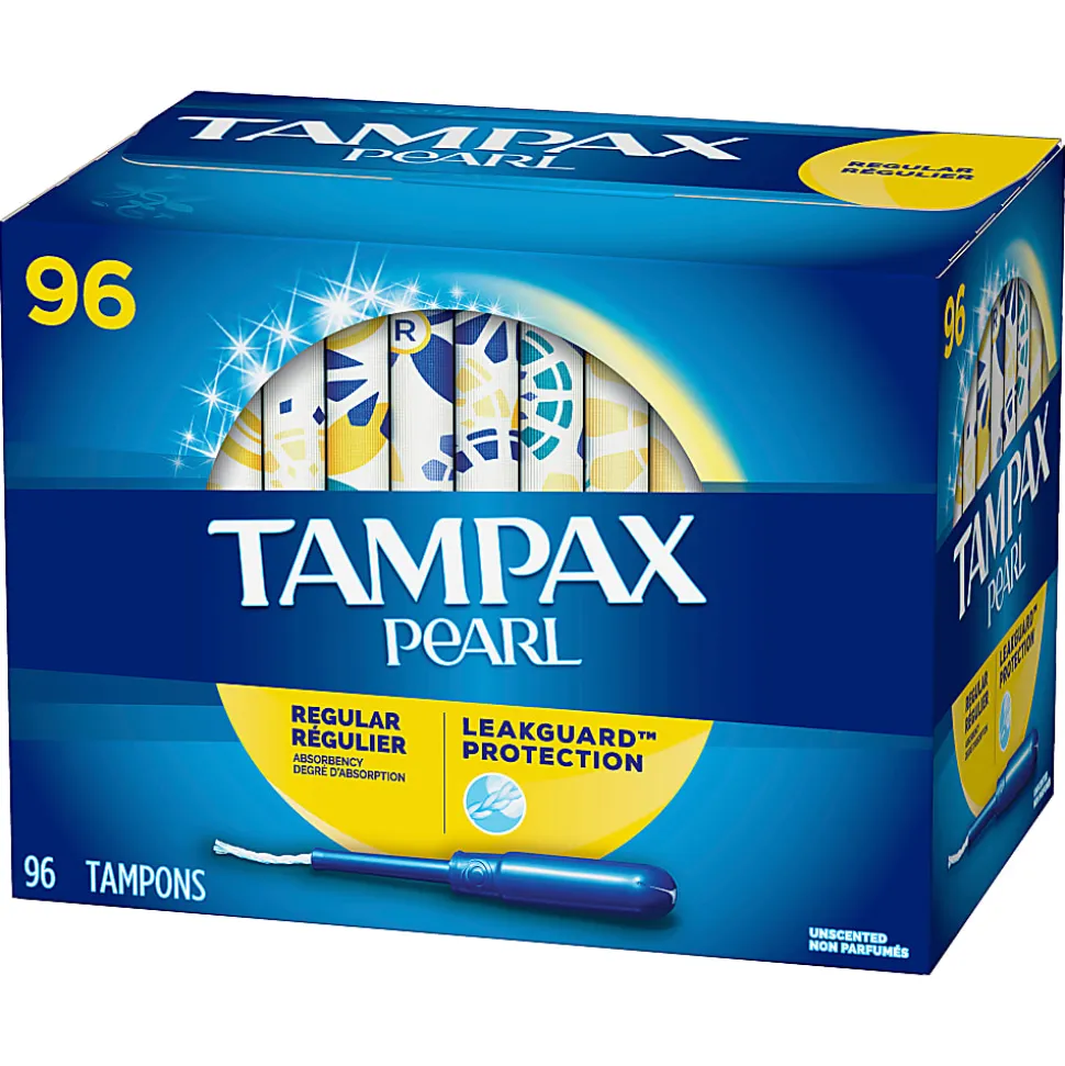 Tampax Pearl Regular Absorbency Tampons, Pack of 96