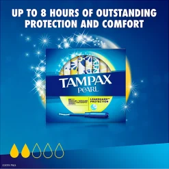 Tampax Pearl Regular Absorbency Tampons, Pack of 96