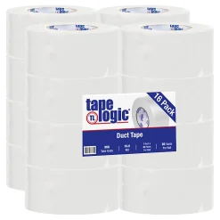 Tape Logic® Color Duct Tape, 3" Core, 3" x 180', White, Case Of 16