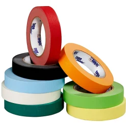 Tape Logic® Color Masking Tape, 3" Core, 0.5" x 180', Red, Case Of 72
