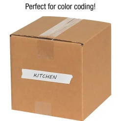 Tape Logic® Color Masking Tape, 3" Core, 0.5" x 180', White, Case Of 12