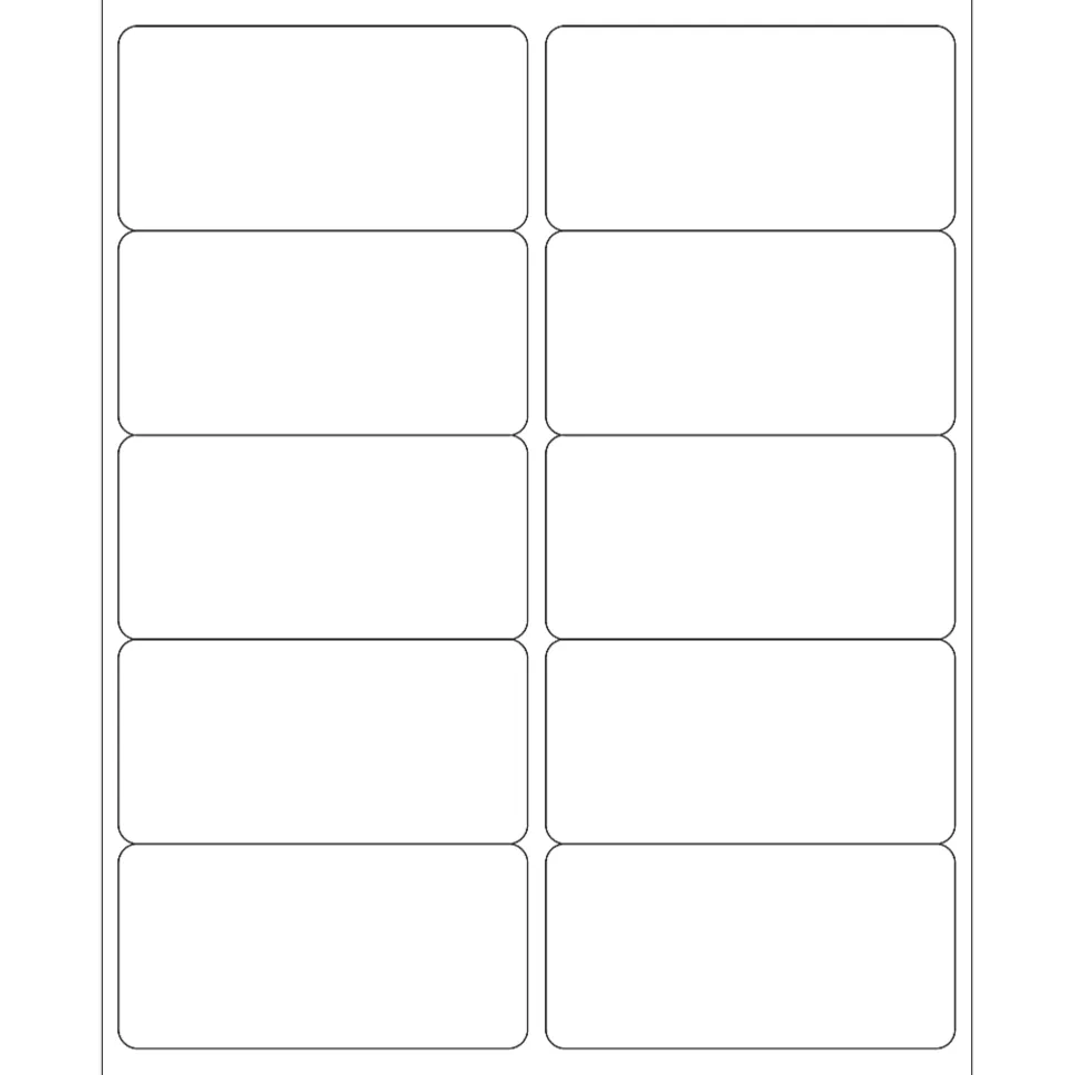 Tape Logic® Inkjet/Laser Labels, LL124, Rectangle, 4" x 2", White, Case Of 1,000