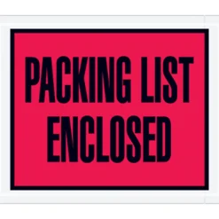 Tape Logic® "Packing List Enclosed" Envelopes, Full Face, 4 1/2" x 5 1/2", Red, Pack Of 1,000