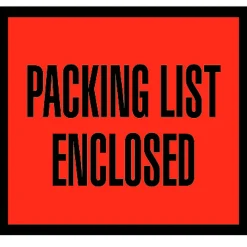 Tape Logic® "Packing List Enclosed" Envelopes, Full Face, 4 1/2" x 5 1/2", Red, Pack Of 1,000