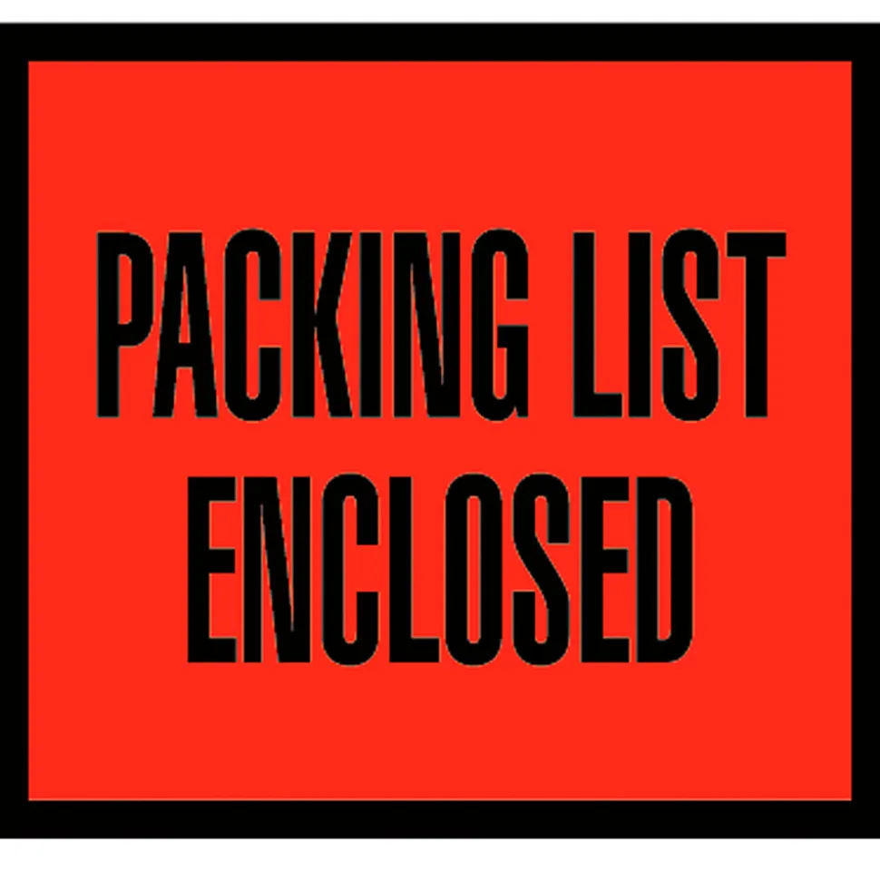 Tape Logic® "Packing List Enclosed" Envelopes, Full Face, 4 1/2" x 5 1/2", Red, Pack Of 1,000