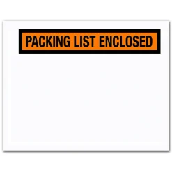 Tape Logic® "Packing List Enclosed" Envelopes, Panel Face, Orange, 7" x 5 1/2", Pack Of 1,000