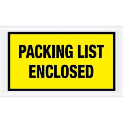 Tape Logic® Preprinted Packing List Envelopes, Packing List Enclosed, 5 1/2" x 10", Yellow, Case Of 1,000