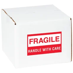 Tape Logic® Preprinted Shipping Labels, DL1070, Fragile, "Fragile™Handle With Care", 3" x 5", Red/White, Roll Of 500