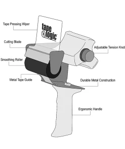 Tape Logic® Top Gun Carton Sealing Tape Dispenser, For 3" Tape, Black/Gray