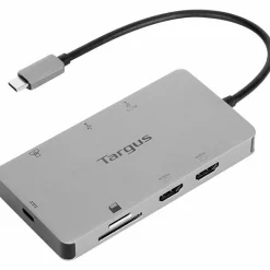 Targus® Dual HDMI™ 4K Docking Station, 5-14”H x 8-3/4”W x 1-13/16”D, Blue, DOCK423TT