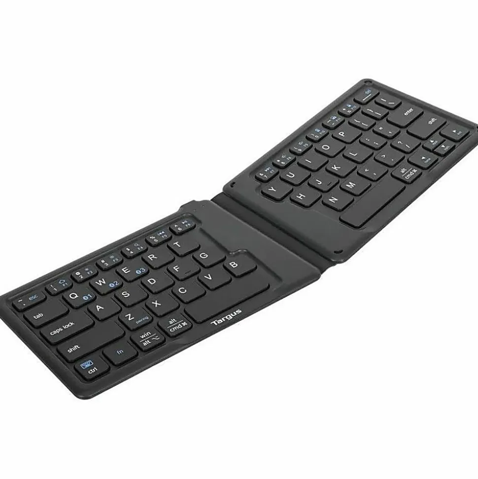 Targus Ergonomic Foldable Bluetooth Antimicrobial Keyboard, Compact Size, Black, AKF003US